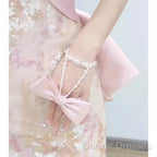 Vintage A Line Strapless Party Dress Pink Prom Dress