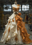 Vintage A-Line Sweetheart Chiffon Beaded Long Prom Dress Strapless Applique Wedding Dress Evening Dress