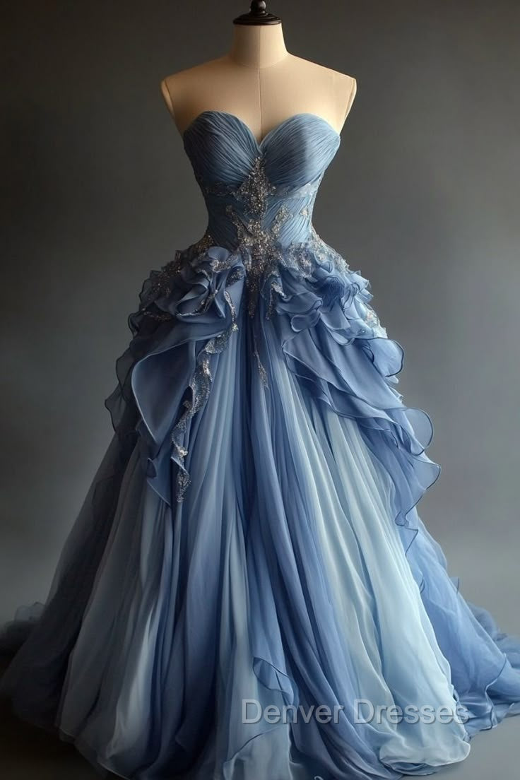 Vintage A-Line Sweetheart Chiffon Sequined Long Prom Dress Evening Dress Secondary image