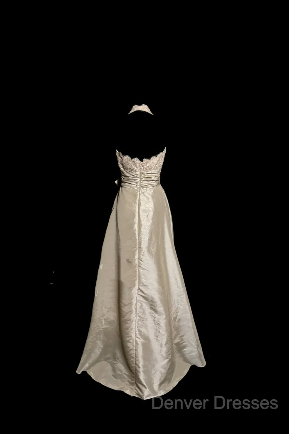 Vintage A Line V Neckline Champagne Lace Prom Gown Fairy Prom Dress Secondary image