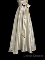 Vintage A Line V Neckline Champagne Lace Prom Gown Fairy Prom Dress