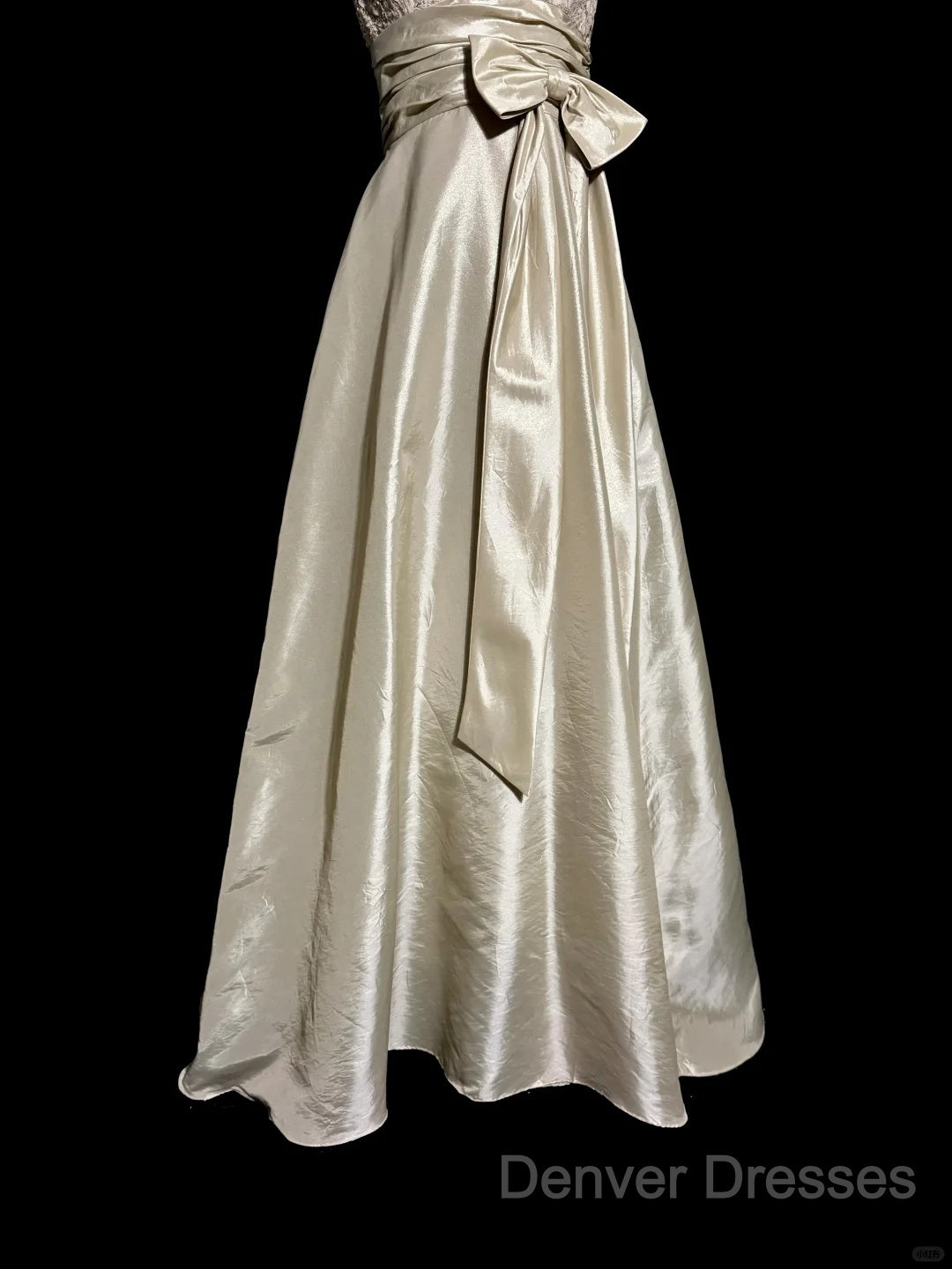 Vintage A Line V Neckline Champagne Lace Prom Gown Fairy Prom Dress