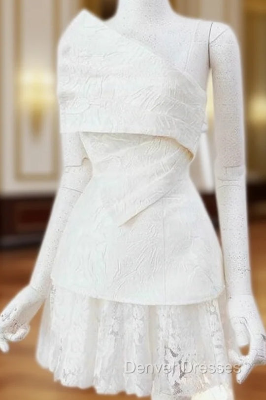 Vintage A Line White Lace Homecoming Dress 18Th Birthday Outfits Main image