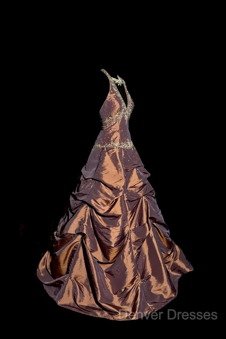 Vintage Ball Gown Halter Brown Sleeveless Long Prom Gown Fairy Prom Dress Secondary image