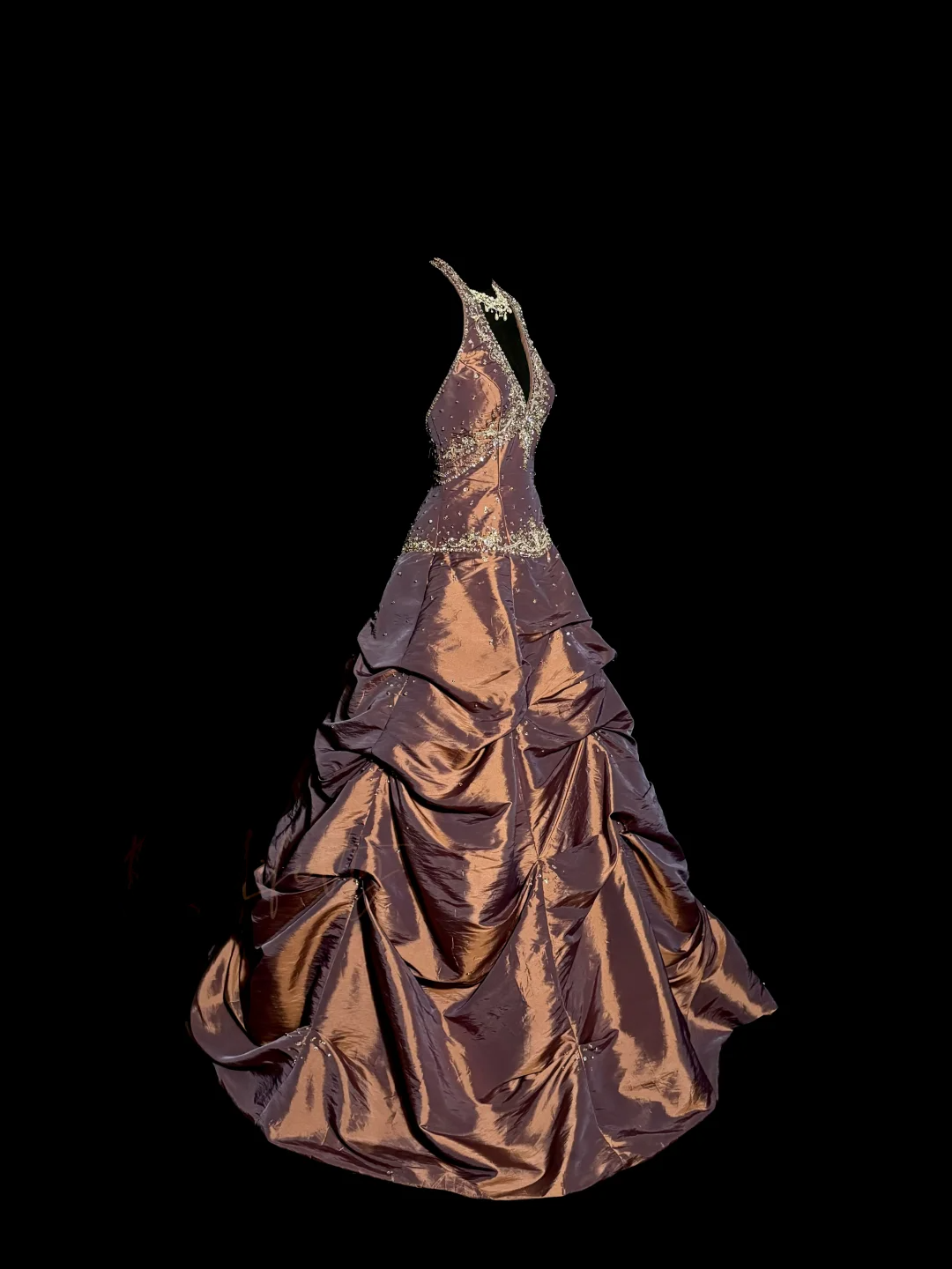 Vintage Ball Gown Halter Brown Sleeveless Long Prom Gown Fairy Prom Dress Secondary image