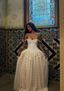 Vintage Ball Gown Off The Shoulder Satin Lace Prom Dress Wedding Dress