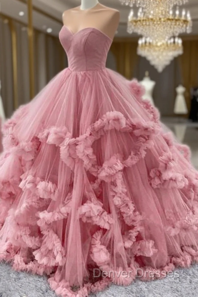 Vintage Ball Gown Pink Prom Dress For Women Main image