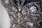 Vintage Black A-Line V-Neck Open Back Butterfly Rhinestone Beaded Satin Long Prom Dress Evening Dress