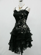 Vintage Black Chiffon Beaded Short Prom Dress Formal 8Th Grade Homecoming Dress