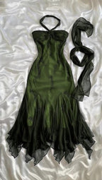 Vintage Blue Chiffon Long Prom Dress Elegant  Beaded Party Dress
