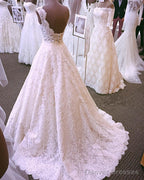 Vintage Cap Sleeves Open Back Lace Wedding Dresses