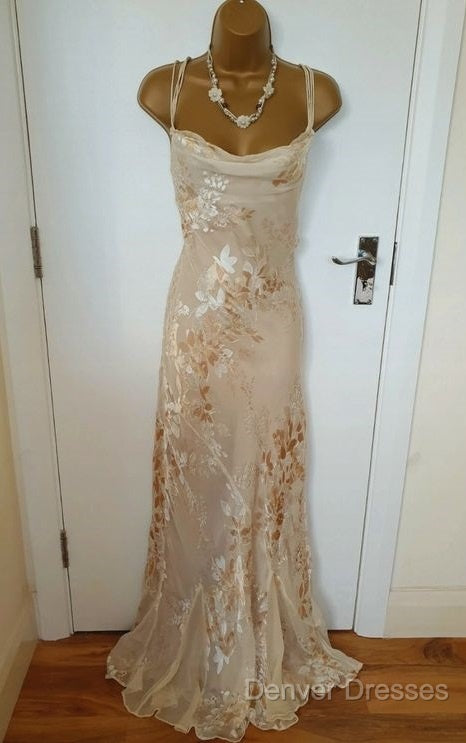 Vintage Champagne Floral Prom Dress Mermaid Birthday Outfits Main image