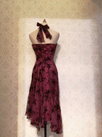 Vintage Chic Halter Neck Beaded Chiffon Prom Dress