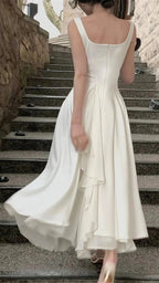 Vintage & Classic Ivory Chiffon Evening Prom Dress
