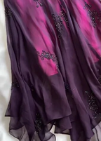 Vintage Dark Purple Halter-Neck Beaded Ruffled Charming Prom Dress Evening Dress Party Dress