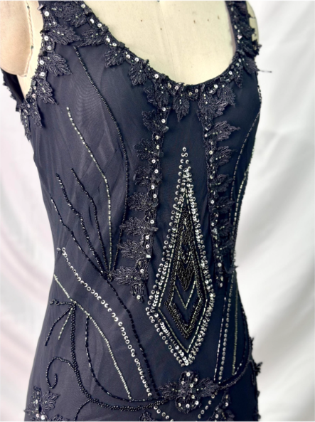 Vintage Elegant Black Mermaid Asymmetrical Hem Beaded Chiffon Long Prom Dress Evening Dress Secondary image