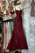 Vintage Halter Sheath Long Prom Dress Beaded Satin Blue Evening Dress Sleeveless Birthday Dress