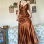 Vintage Halter V Neck  Beaded Appliques 90S Prom Dress Mermaid Evening Dress