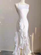 Vintage High Low White Chiffon Wedding Dresses