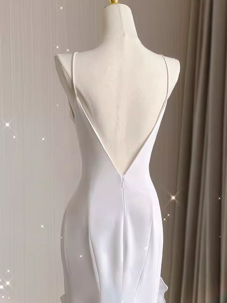 Vintage High Low White Chiffon Wedding Dresses