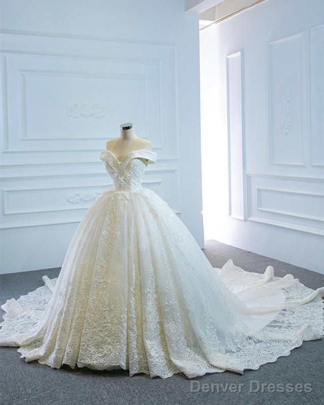 Vintage Lace Wedding Dress Off The Shoulder Bridal Gown