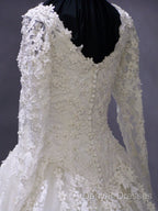 Vintage Long Sleeves Wedding Dress Princess
