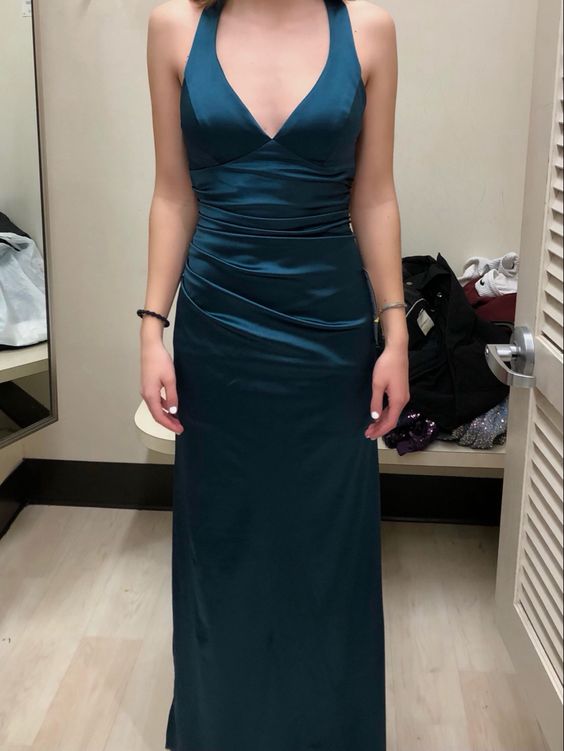 Vintage Mermaid Birthday Party Dresses Navy Blue Long Prom Dresses