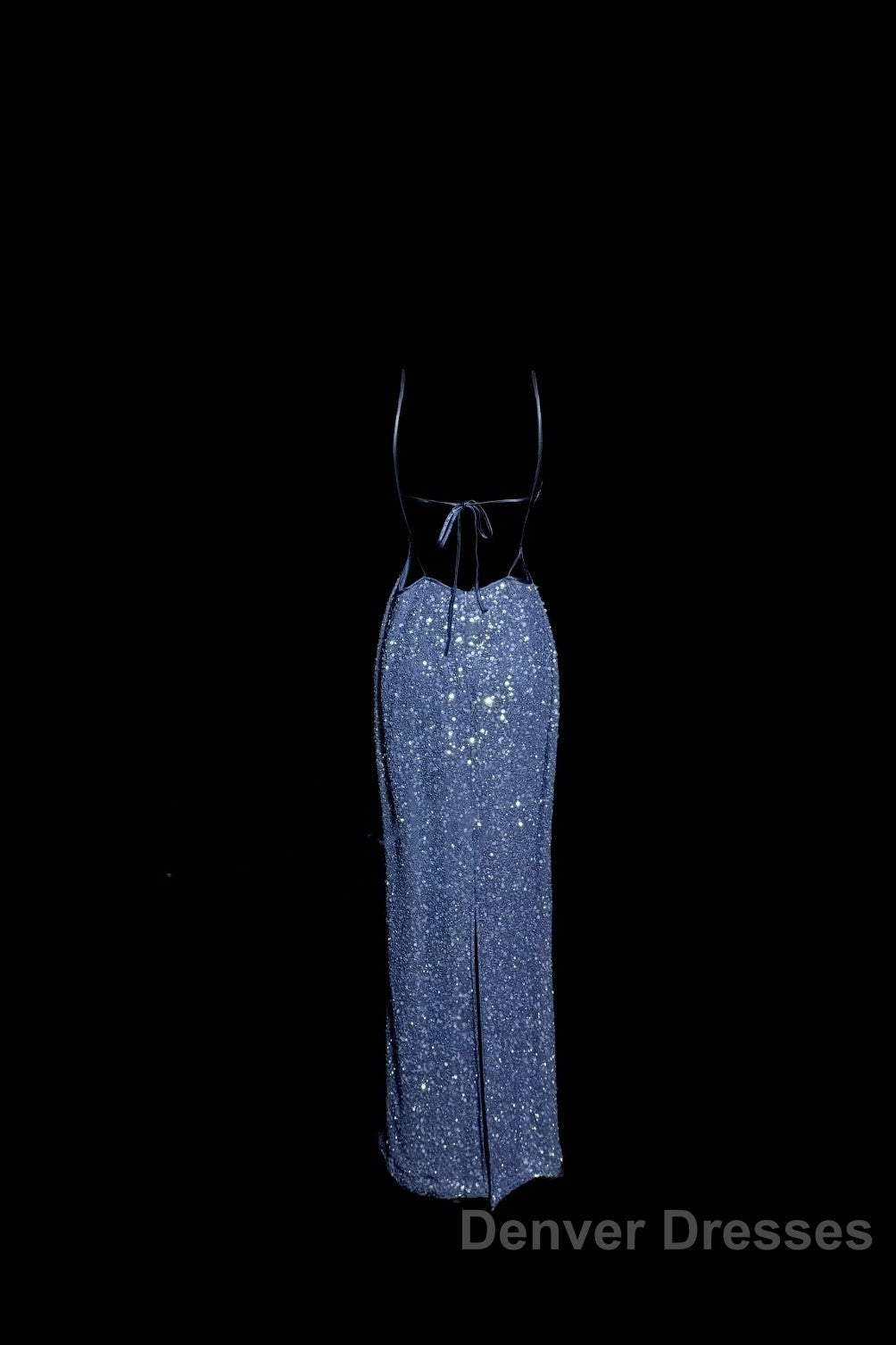 Vintage Mermaid Boat Neck Blue Sequin Backless Prom Gown Fairy Prom Dress