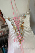 Vintage Mermaid Halter Sleeveless Long Ombre Pink Evening Dress Prom Dress