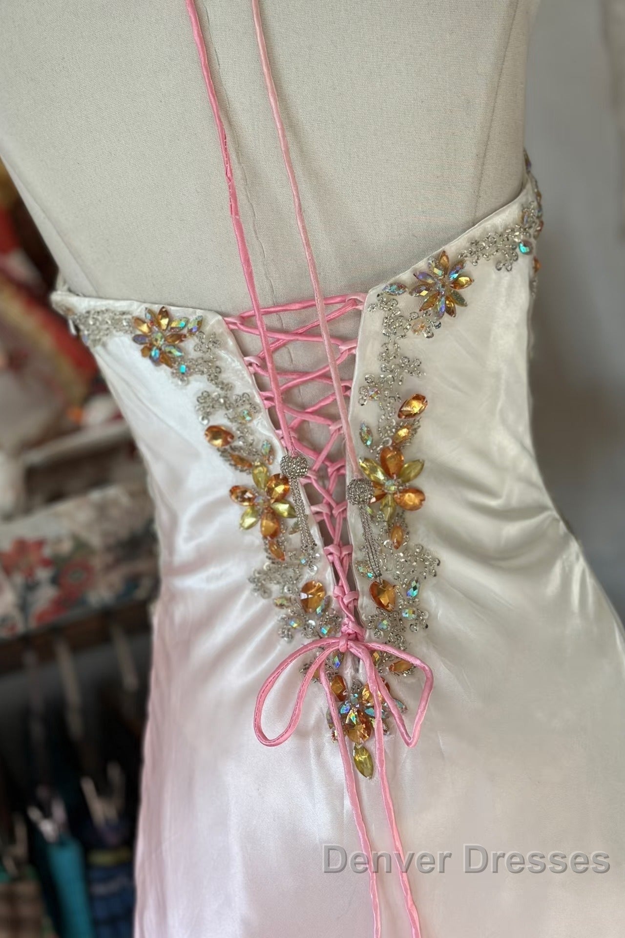 Vintage Mermaid Halter Sleeveless Long Ombre Pink Evening Dress Prom Dress