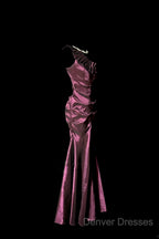 Vintage Mermaid One Shoulder Sleeveless Long Prom Gown Fairy Prom Dress