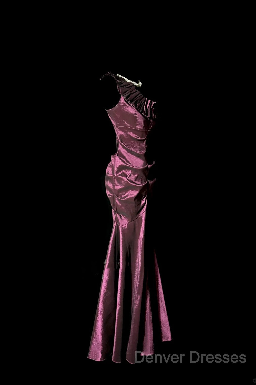 Vintage Mermaid One Shoulder Sleeveless Long Prom Gown Fairy Prom Dress
