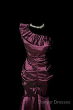 Vintage Mermaid One Shoulder Sleeveless Long Prom Gown Fairy Prom Dress