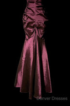 Vintage Mermaid One Shoulder Sleeveless Long Prom Gown Fairy Prom Dress