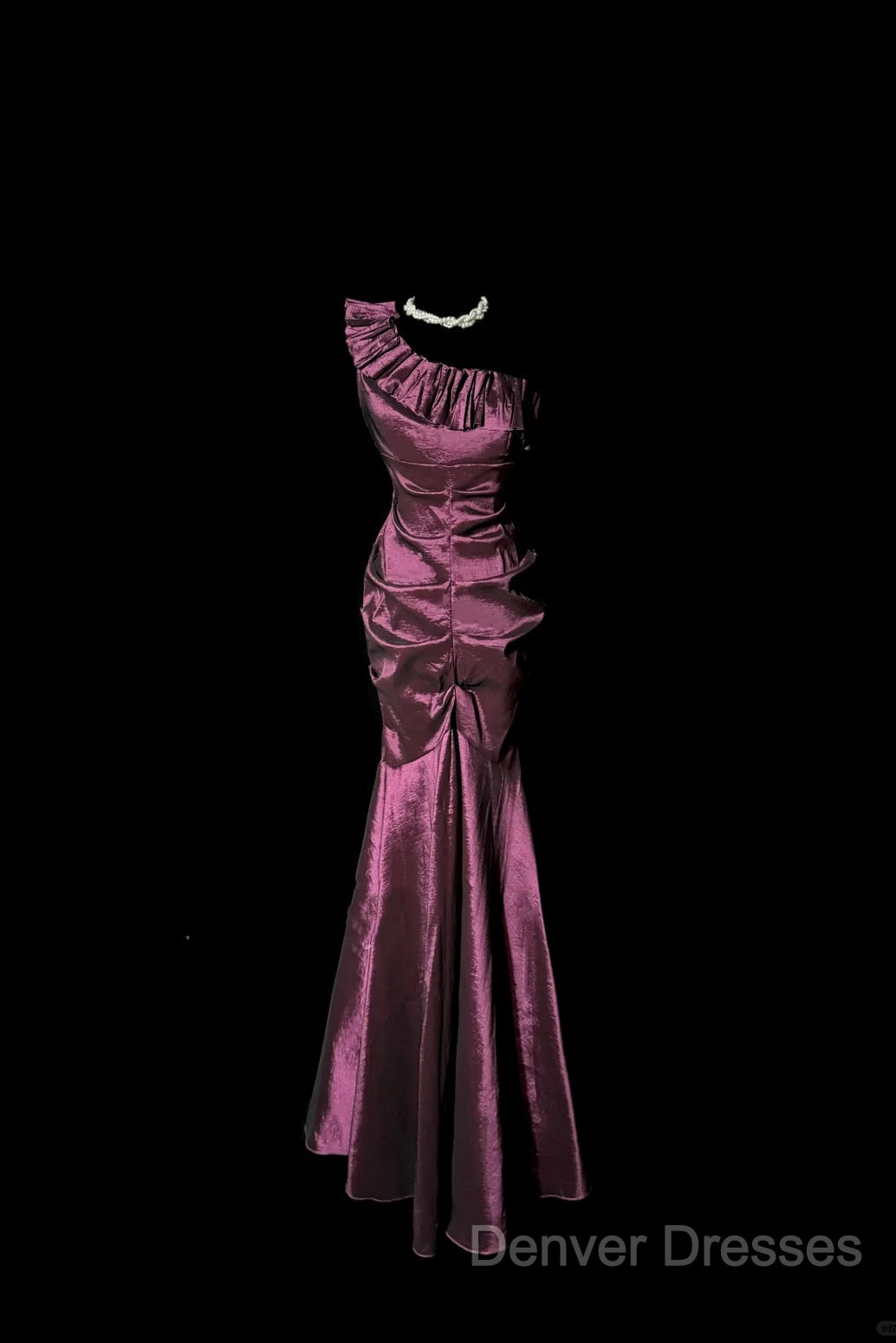 Vintage Mermaid One Shoulder Sleeveless Long Prom Gown Fairy Prom Dress