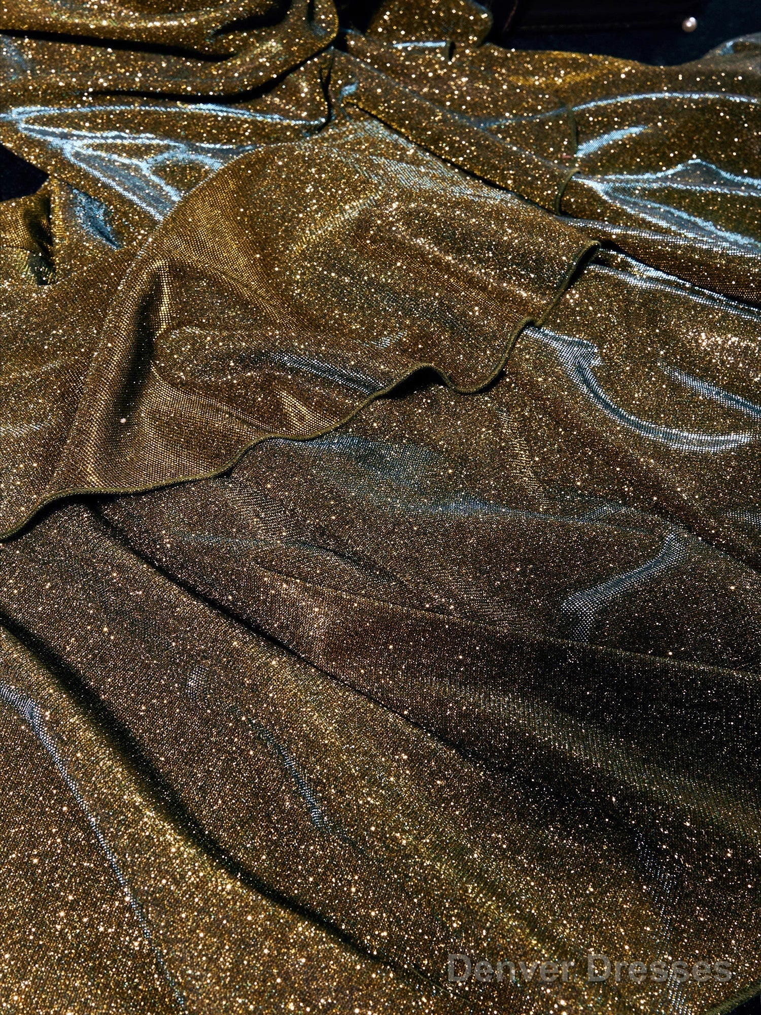 Vintage Mermaid Spaghetti Straps Long Gold Sequin Prom Dresses Birthday Outfits With Flowers