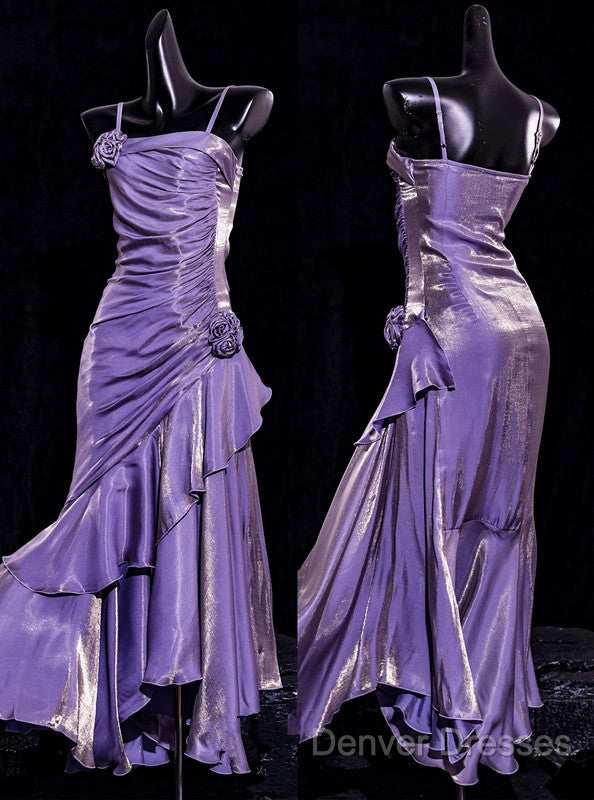 Vintage Mermaid Spaghetti Straps Long Lilac Prom Dress Birthday Outfits