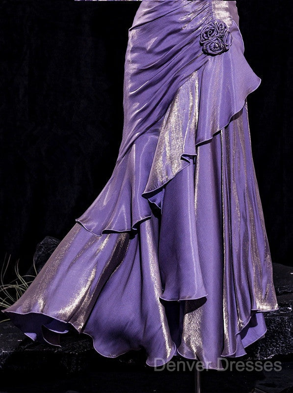 Vintage Mermaid Spaghetti Straps Long Lilac Prom Dress Birthday Outfits