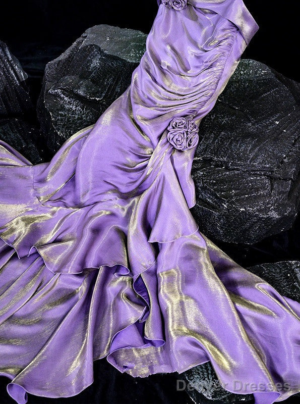 Vintage Mermaid Spaghetti Straps Long Lilac Prom Dresses Birthday Outfits With Ruffles Secondary image