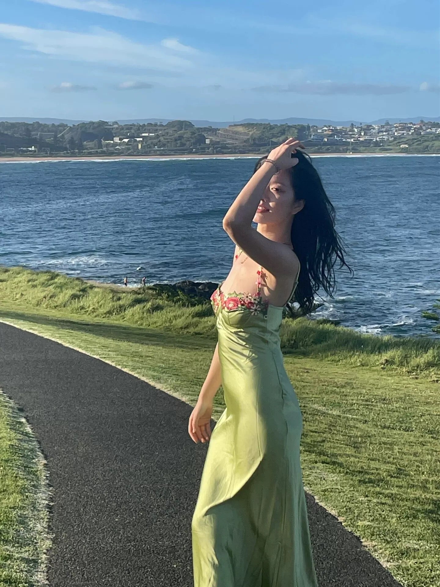 Vintage Mermaid Straps Birthday Party Dress Ankle Length Bud Green Prom Dress