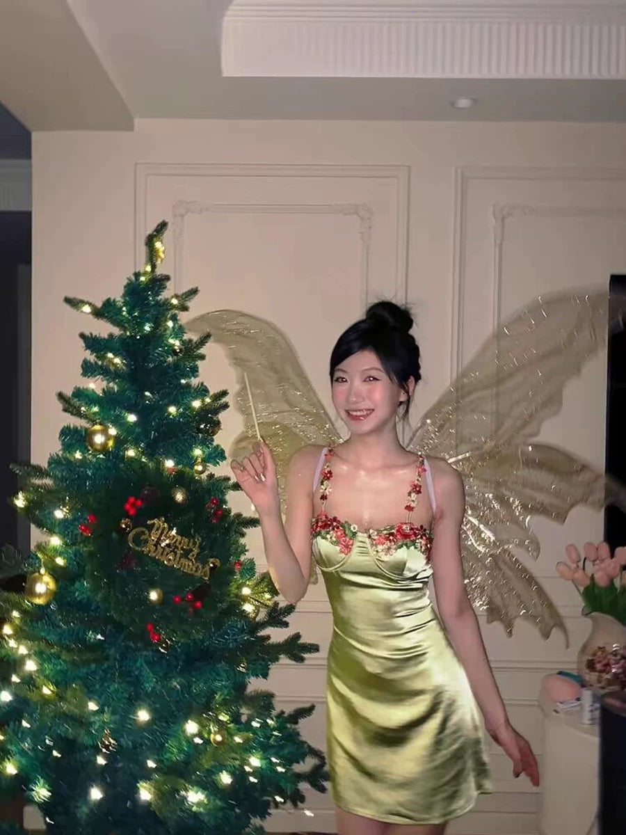 Vintage Mermaid Straps Birthday Party Dress Ankle Length Bud Green Prom Dress