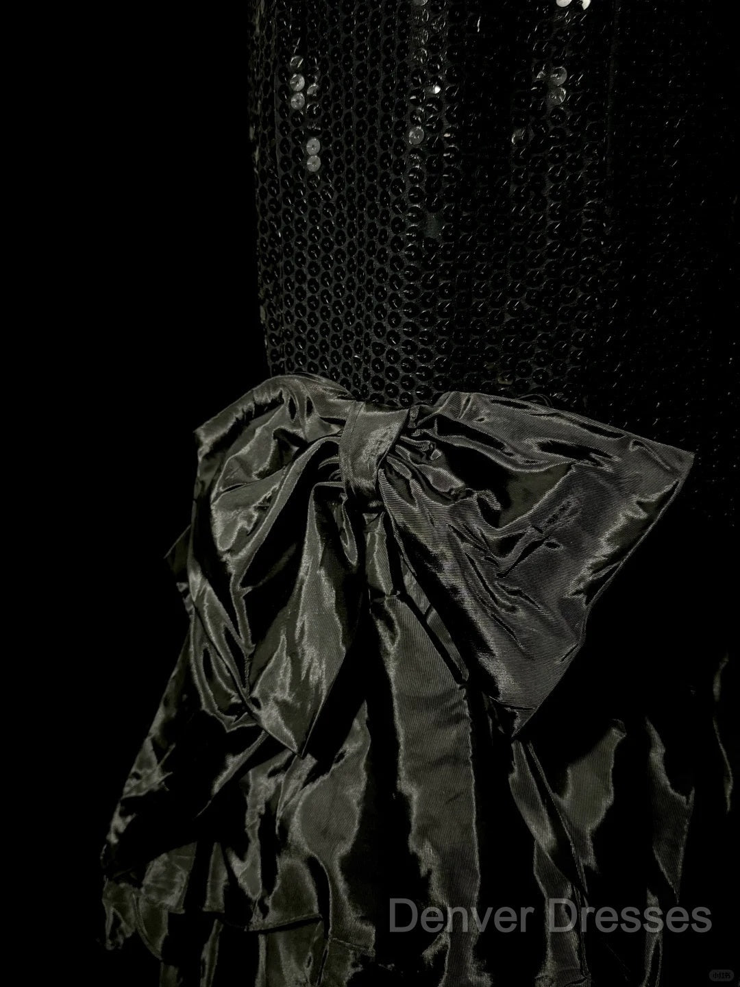 Vintage Mermaid Sweetheart Black Sequin Long Prom Gown Fairy Prom Dress