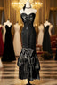 Vintage Mermaid Sweetheart Black Sequin Long Prom Gown Fairy Prom Dress