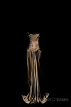 Vintage Mermaid Sweetheart Brown Long Prom Gown Fairy Prom Dress