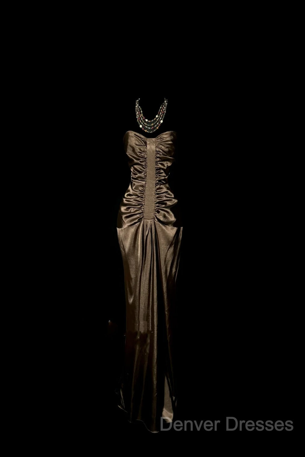 Vintage Mermaid Sweetheart Brown Long Prom Gown Fairy Prom Dress