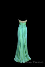 Vintage Mermaid Sweetheart Green Long Prom Gown Fairy Prom Dress
