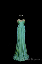 Vintage Mermaid Sweetheart Green Long Prom Gown Fairy Prom Dress