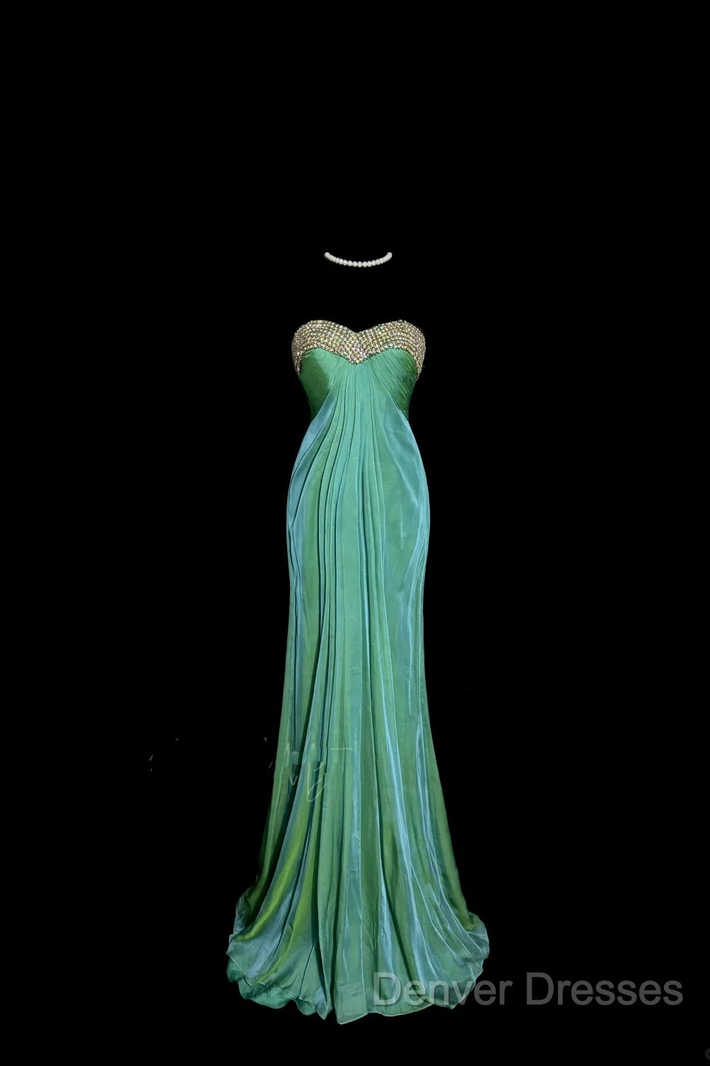 Vintage Mermaid Sweetheart Green Long Prom Gown Fairy Prom Dress