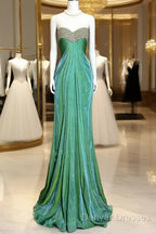 Vintage Mermaid Sweetheart Green Long Prom Gown Fairy Prom Dress