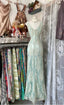 Vintage Mermaid V-Neck Satin Tulle Long Prom Dress